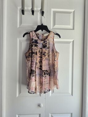 BCBGeneration Pink Patchwork Print Sleeveless Blouse Size XXS